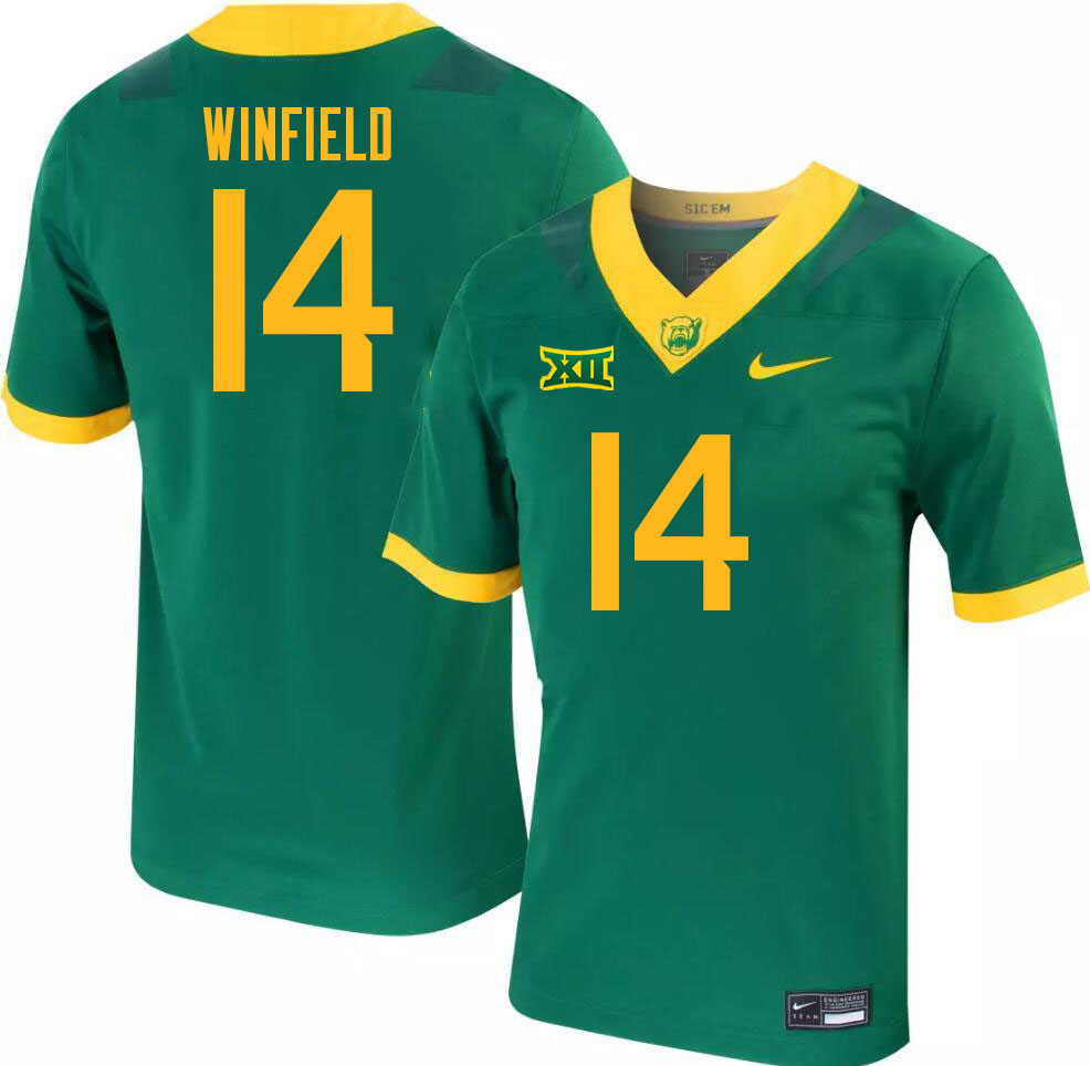 Men-Youth #14 Armani Winfield Baylor Bears 2023 College Football Jerseys Stitched-Green
